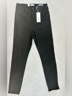 🆕 Grab Denim Black Coated High Rise Skinny Jeans Ankle Zip | Size 32 NWT